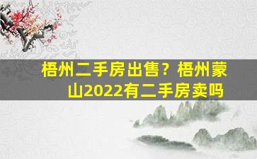 梧州二手房*？梧州蒙山2022有二手房卖吗