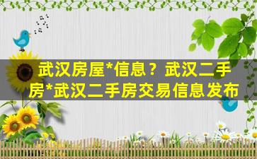 武汉房屋*信息？武汉二手房*武汉二手房交易信息发布